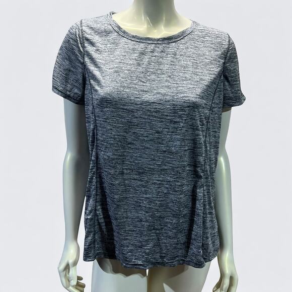 Avia Plus Size Grey Heathered Short Sleeve Active Top - Women's 16-18 - Picture 1 of 7